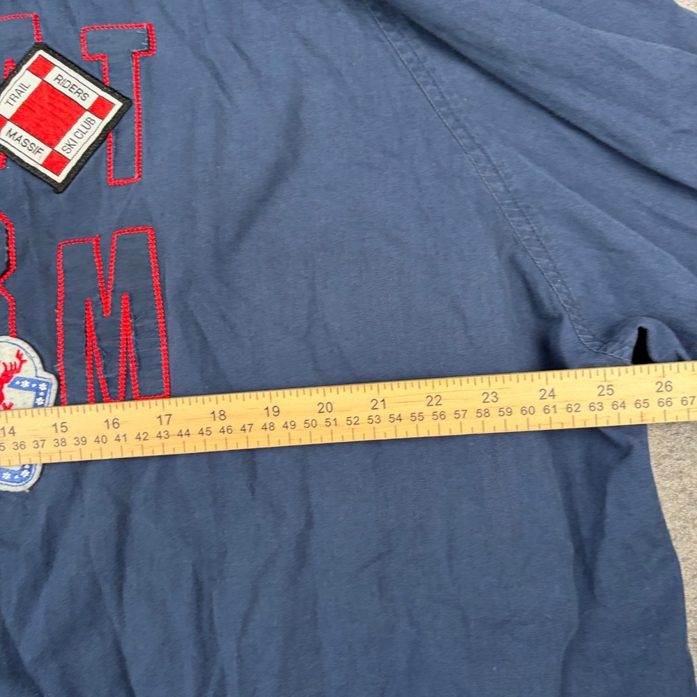 Phat Farm Button Up Shirt Mens 4XL Navy Blue Y2K Streetwear Graphic Long Sleeve - Picture 12 of 13